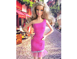 Розовое платье с люрексом. (351)