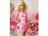 Розовое платье мини с драпировкой. (377)